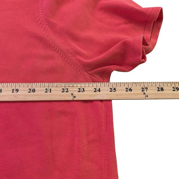 Lane Bryant Coral Sequin Beaded Trim Short Sleeve Pullover Size 22 - Picture 6 of 6